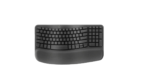 Logitech Wave Keys Wireless Ergonomic Keyboard with Cushioned Palm Rest, Graphite