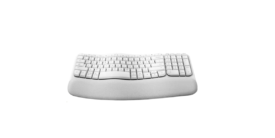 Logitech Wave Keys Wireless Ergonomic Keyboard with Cushioned Palm Rest, Off-white