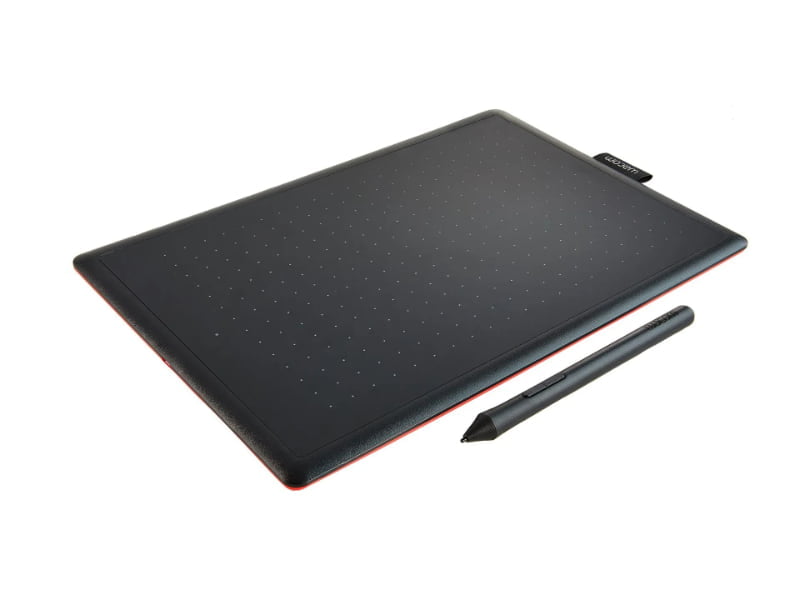 Wacom One by Wacom - Digitalizador - tamaño mediano - diestro y zurdo - 21.6 x 13.5 cm - electromagnético - cableado - USB - negro, rojo – CTL672K1A - Imagen 2