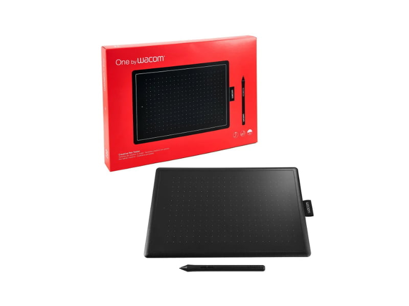 Wacom One by Wacom - Digitalizador - tamaño mediano - diestro y zurdo - 21.6 x 13.5 cm - electromagnético - cableado - USB - negro, rojo – CTL672K1A - Imagen 3