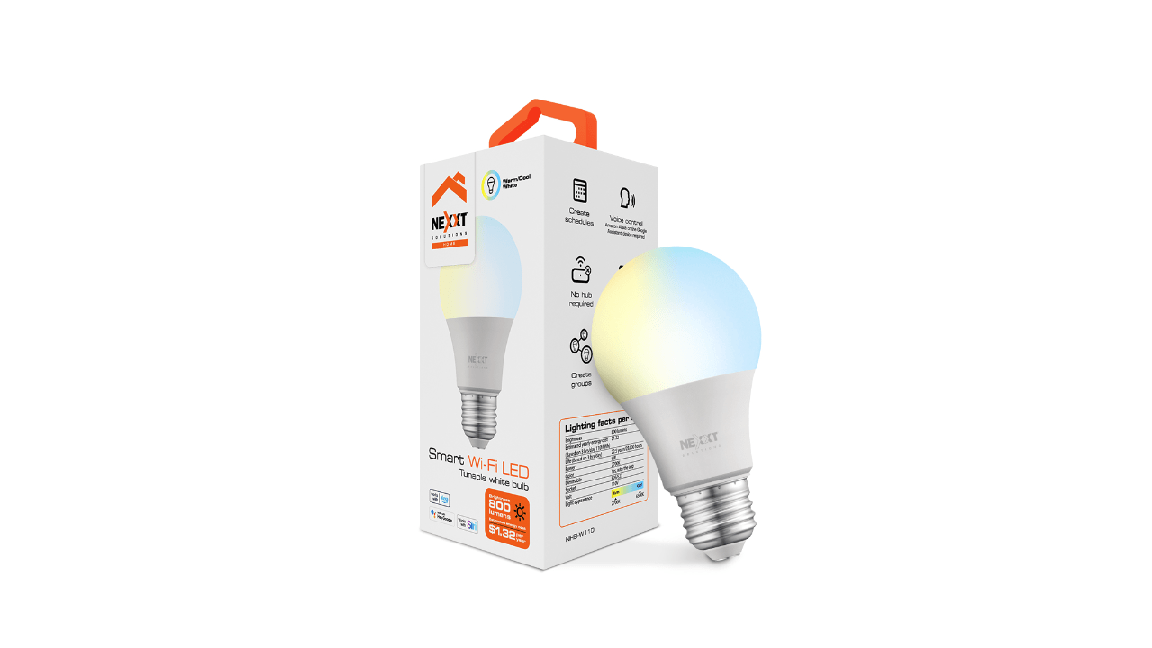 Nexxt Solutions Connectivity - Light Bulb - A19 CCT 110V 2PK - Conexion Wi-Fi - Bombillo de luz blanca regulable