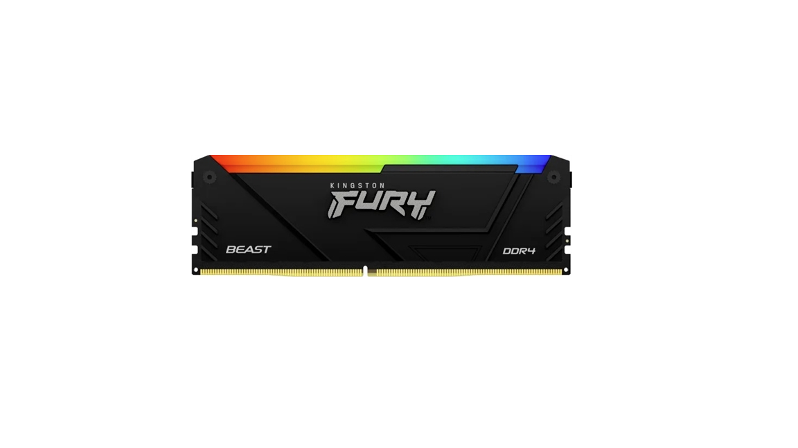 Kingston FURY Beast RGB – DDR4 – módulo – 16 GB – DIMM de 288 contactos – 3200 MHz / PC4-25600 – CL16 – 1.35 V – sin búfer – no ECC – negro