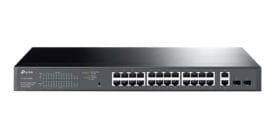 TP-Link TL-SG1428PE - Conmutador - inteligente - 24 x 10/100/1000 (PoE+) + 2 x 10/100/1000 - montaje en rack - PoE+ (250 W) - CA 100 - 240 V – TL-SG1428PE